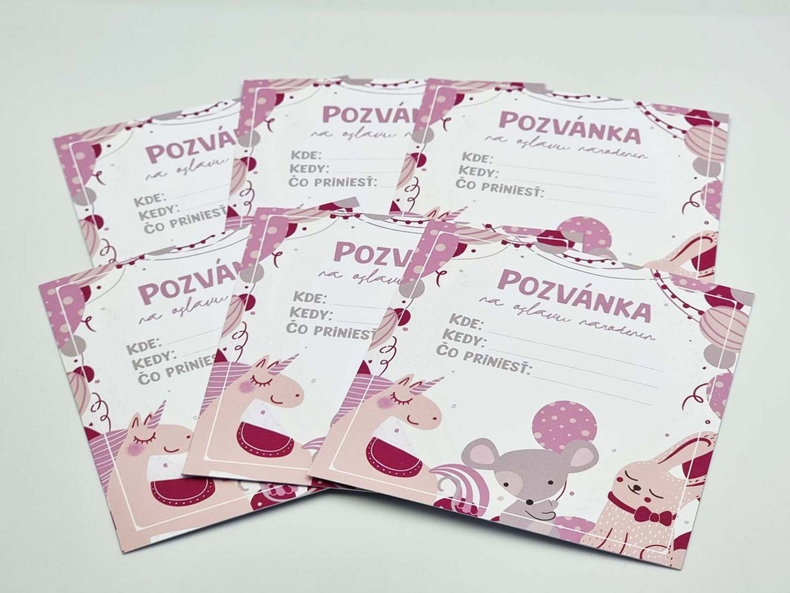 Dětské pozvánky na narozeninovou oslavu - Jednorožec