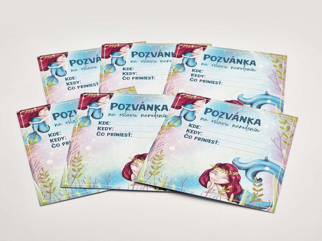 Dětské pozvánky na narozeninovou oslavu - Mořská víla