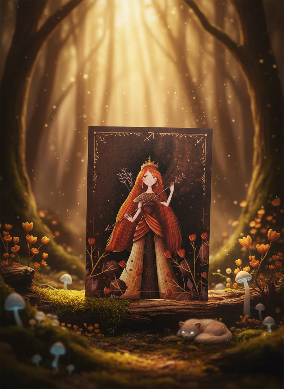 Autorská ilustrace narozeninové přání - Střelec