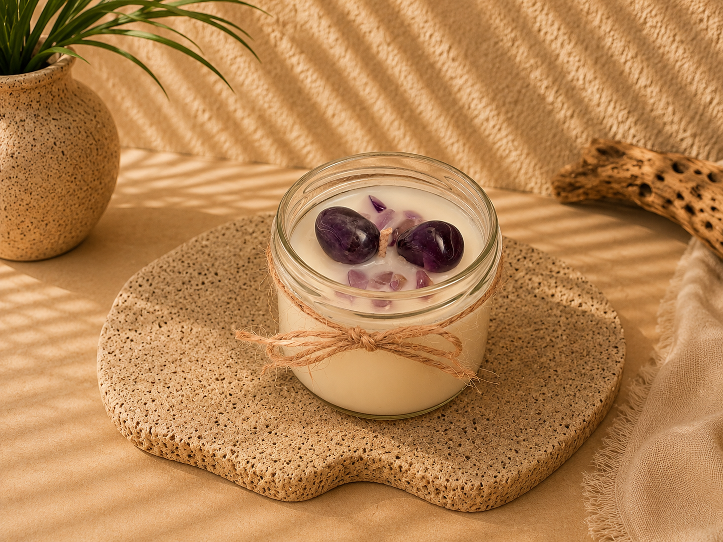 Sójová svíčka s Ametystem - Borůvka