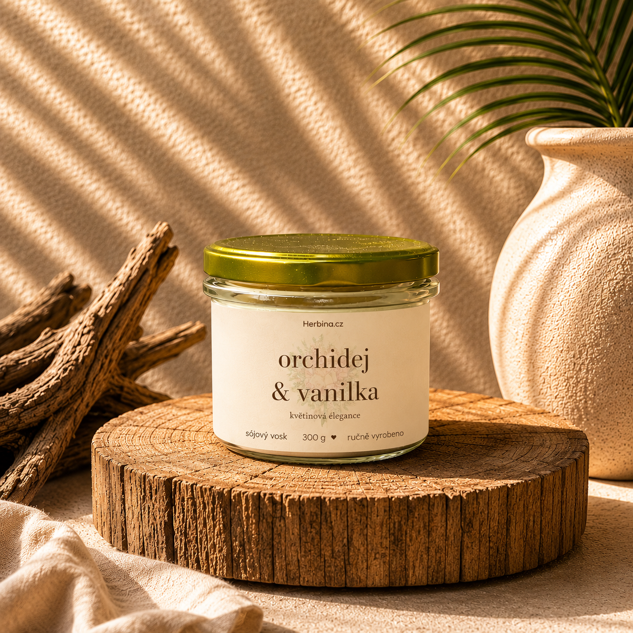 Vonná svíčka ve skle - Orchidej & Vanilka (300g)