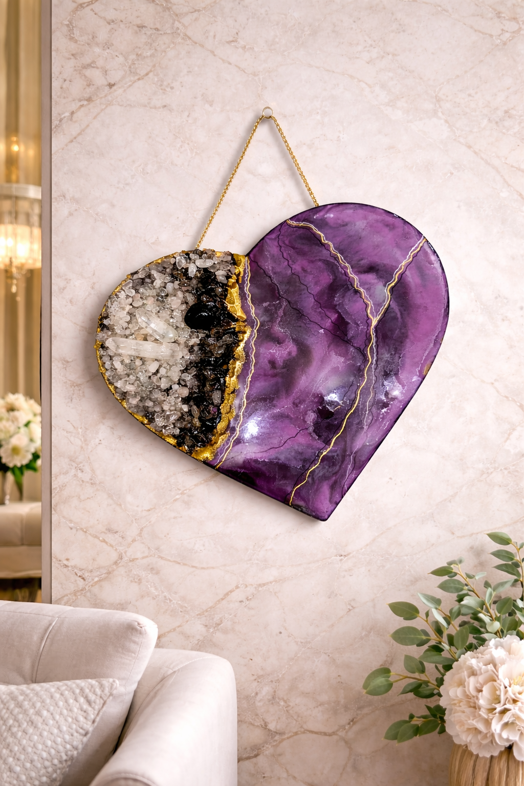 Obraz – Srdce s minerály