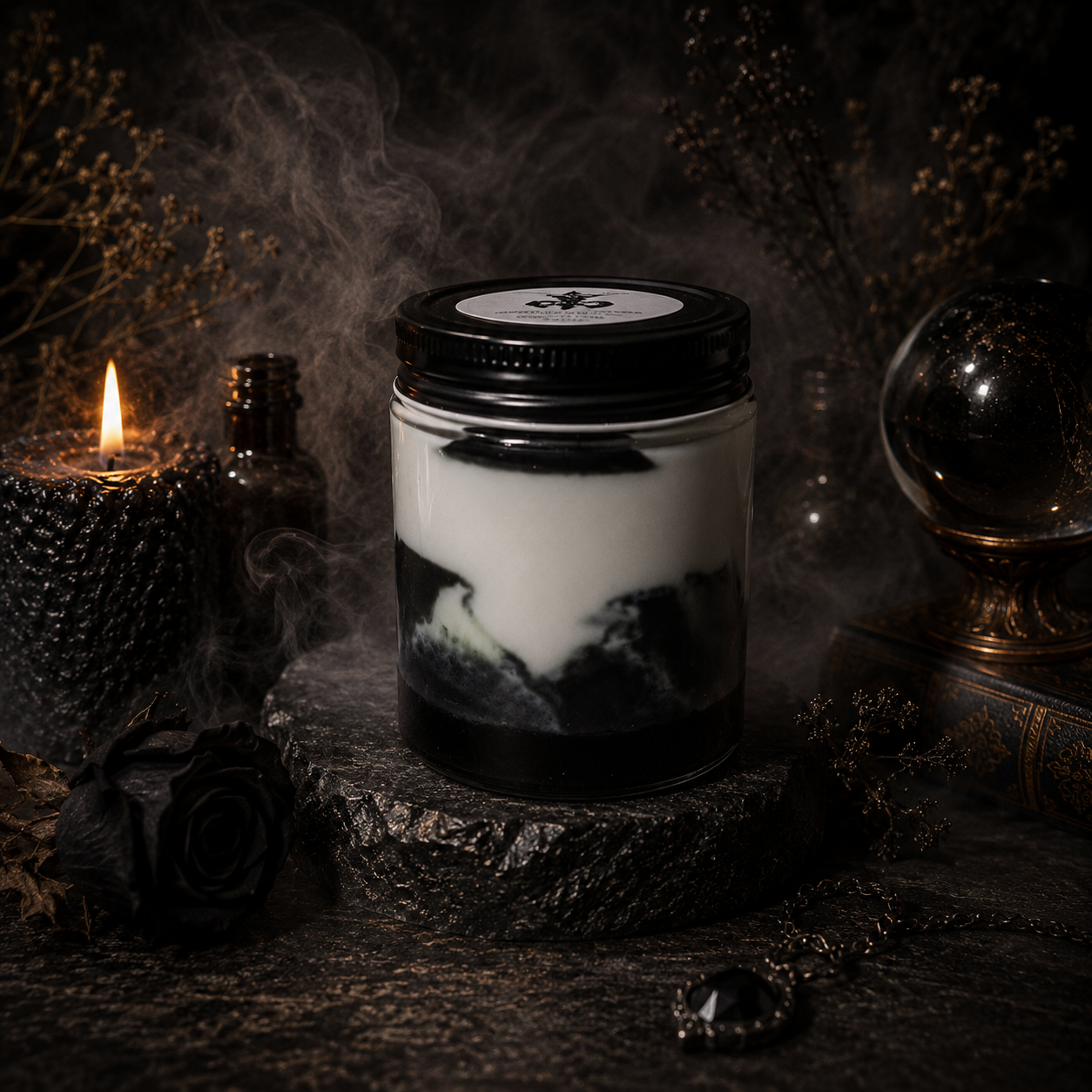 Parfémová & rituální svíčka - Černý opiát (400g)