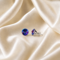 Puzetové náušnice Swarovski Rivoli - Modrá AB