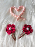 Háčkované sponky - Květinky (více barev)
