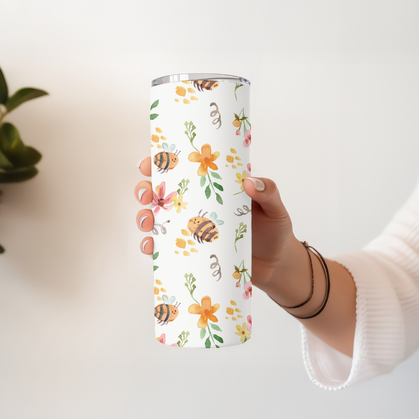 Termohrnek - Včelky s kytkami