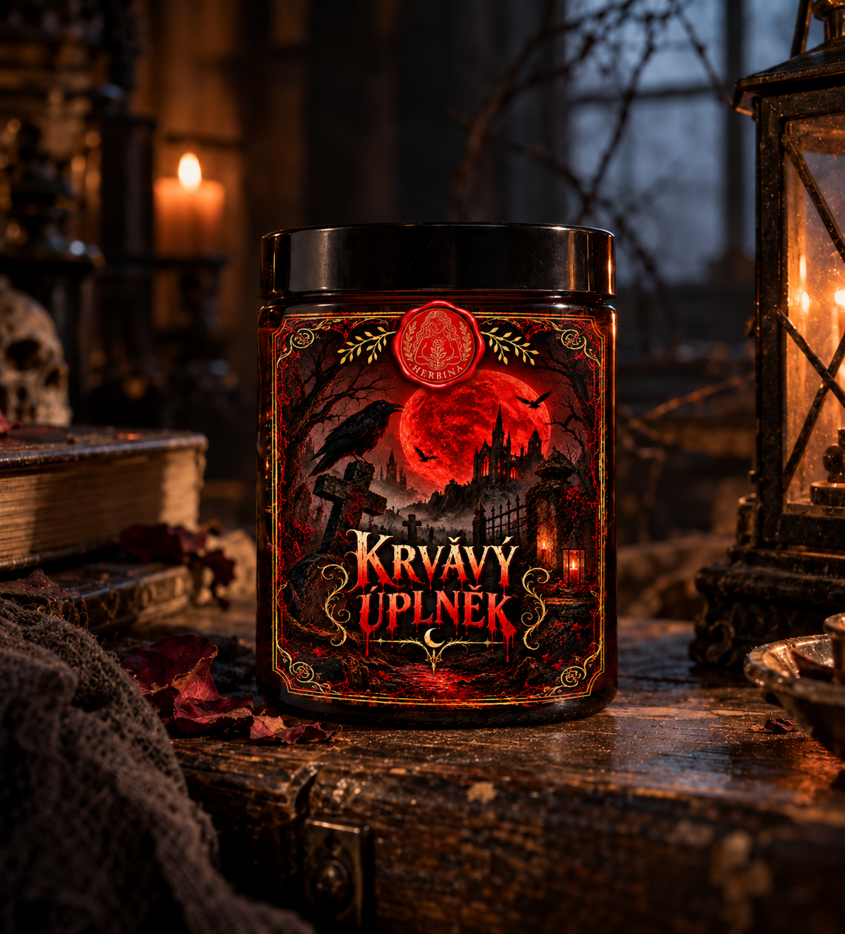 Halloweenská svíčka - Krvavý úplněk