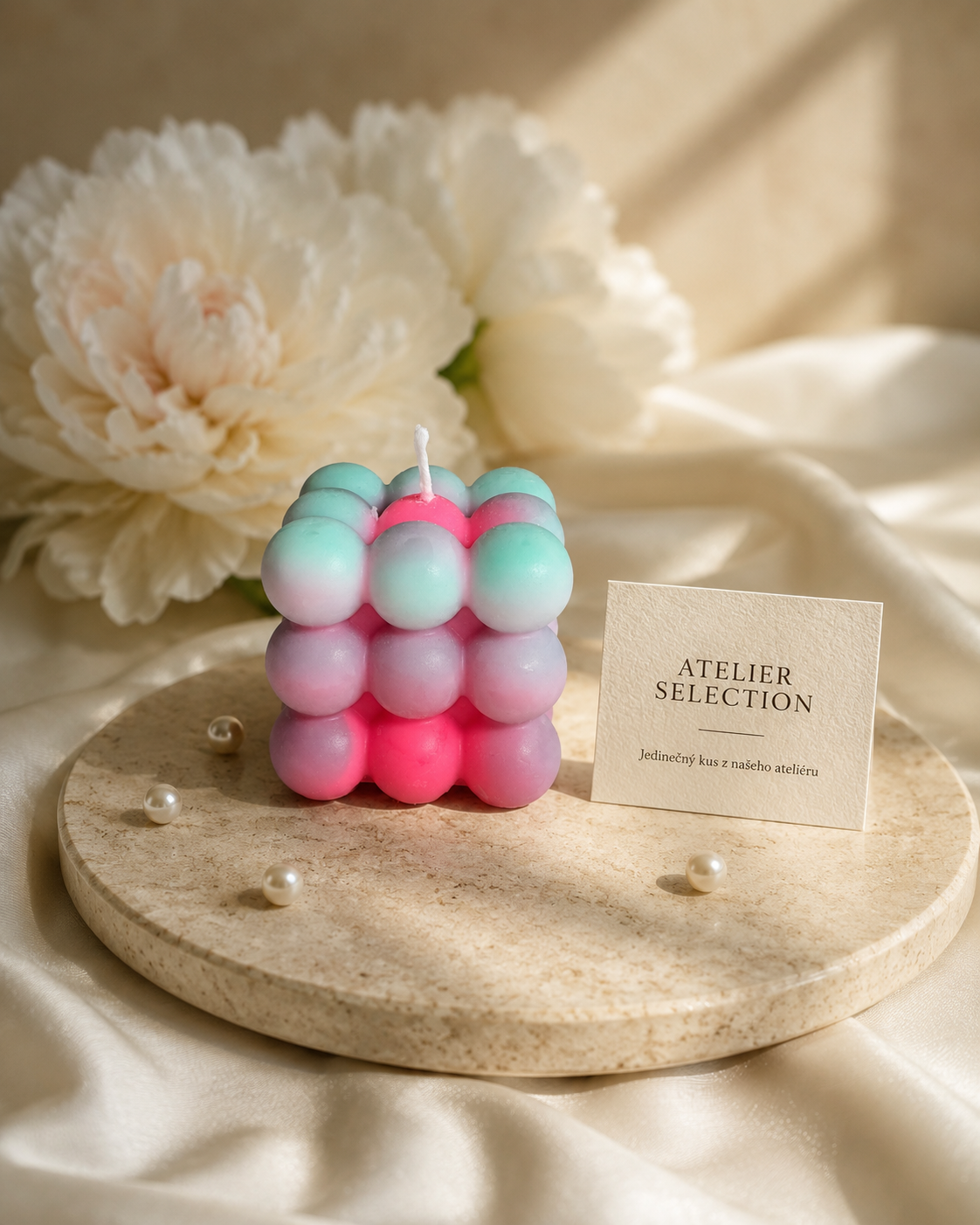 Bubble svíčka - Kiwi & Meloun