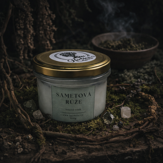 Parfémová svíčka ve skle - Esence Štěstí (Bavlněný knot, 300g)