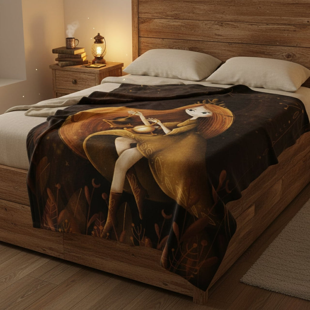 Flanelová deka s autorskou ilustrací - Znamení váhy