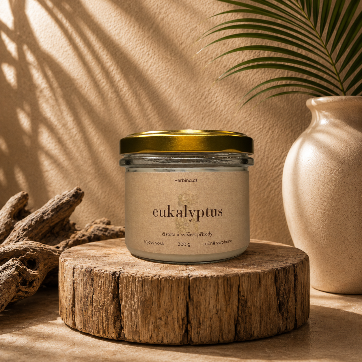 Vonná svíčka ve skle - Eukalyptus (300g)