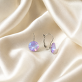 Postříbřené náušnice Swarovski Rivoli - Lavender