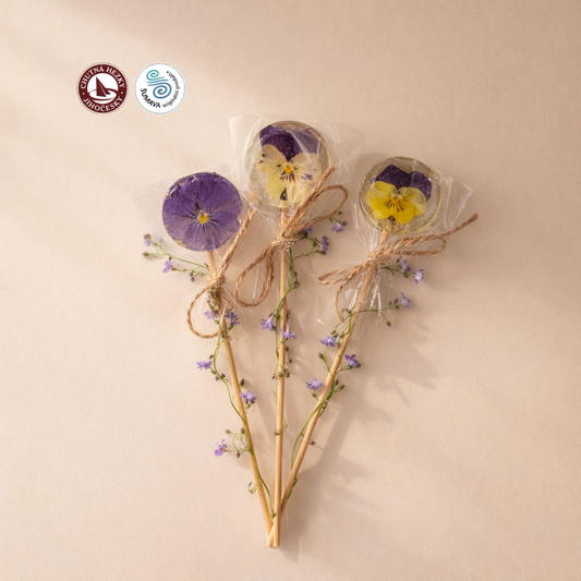 Křišťálová lízátka z Pošumaví  - Jedlý květ