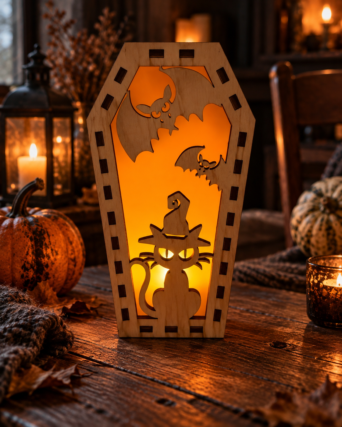 Halloweenská rakev - Kočka