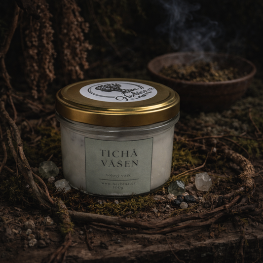 Parfémová svíčka ve skle - Zlatá Vášeň (Dřevěný knot, 300g)